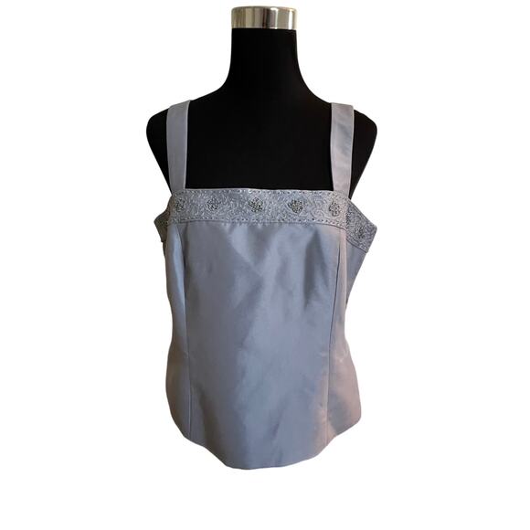 NWT Chancelle Women's Gray Beaded 2pc Blazer and Top Set Size 12 - Picture 3 of 16